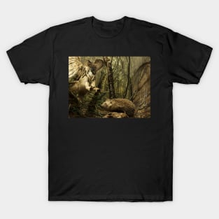 Natural environment diorama - A owl attacking a hedgehog T-Shirt